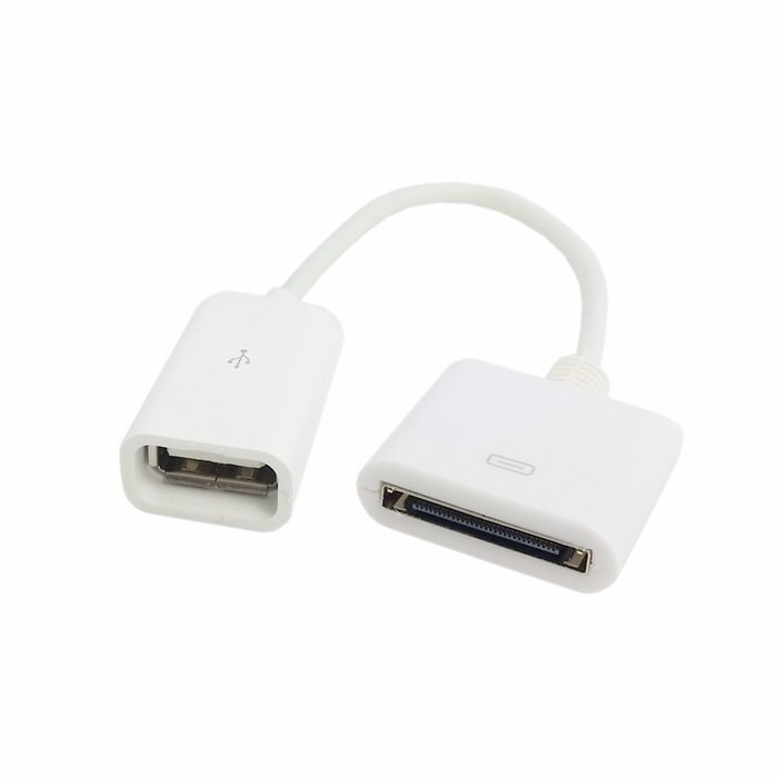 1 PC 30Pin Female naar USB Vrouwelijke Data Sync Oplaadkabel Adapter Voor iPhone 4 4 4S Zwart/Wit