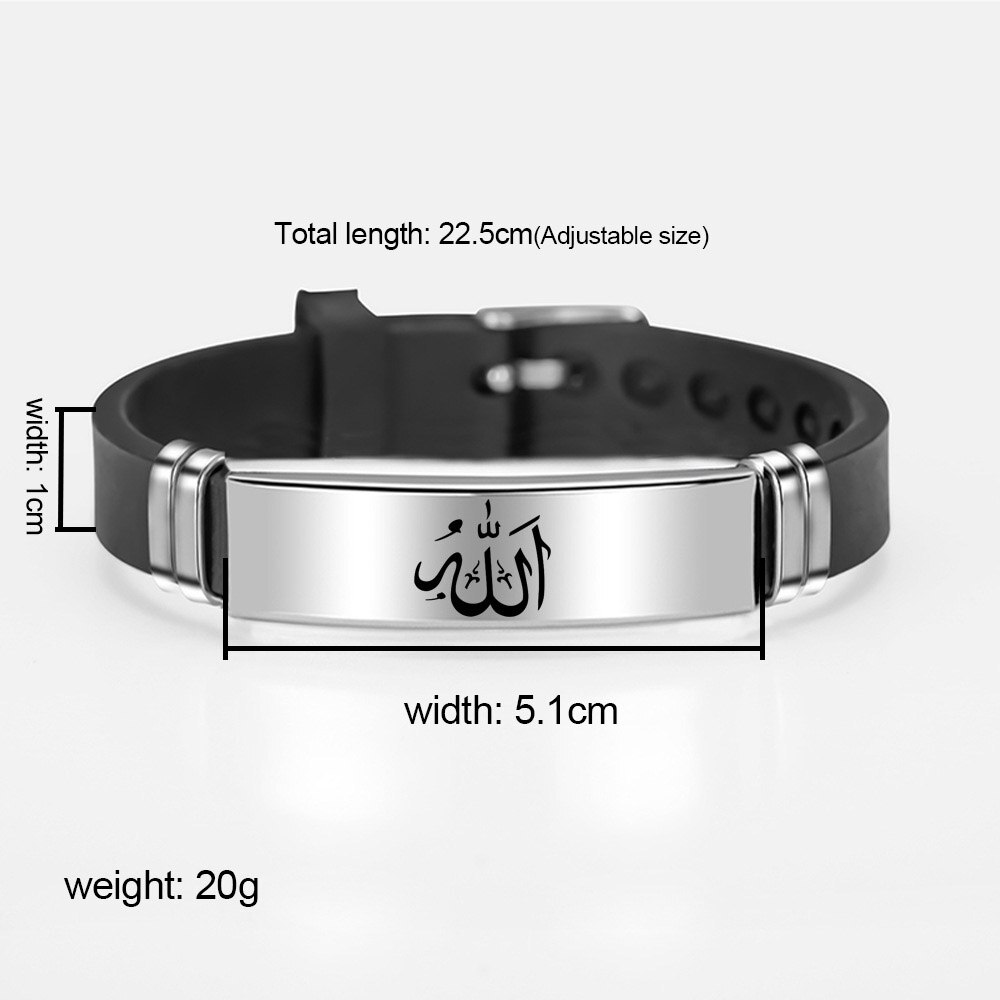 Nahen Osten Muslimischen Islamischen Edelstahl Silikon Erfrischende Anti-Müdigkeit Energie Armbinde männer Einstellbare Schmuck Zubehör: B