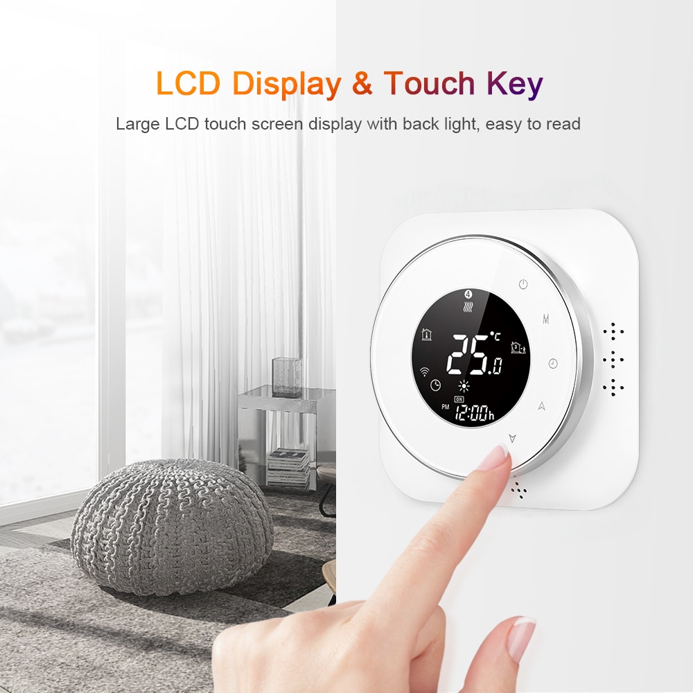 95-240V Wi-Fi Thermostat Programmable Smart Thermostat 5+1+1 Six Periods Voice APP Control LCD Water Heating Thermoregulator