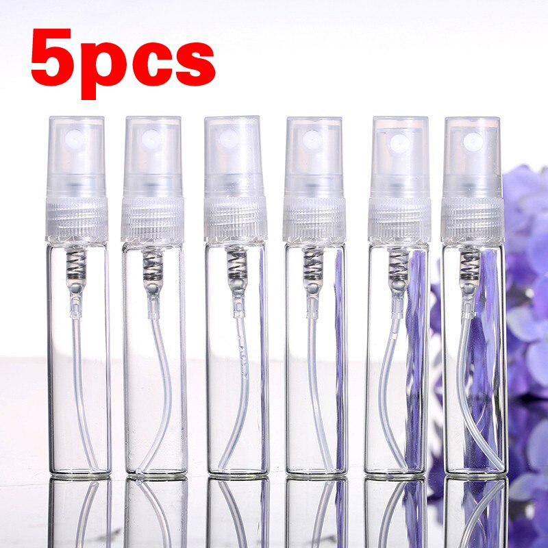5 Stk/set 5Ml Glas Navulbare Draagbare Sample Parfumflesjes Travel Spray Verstuiver Lege Parfumfles Mini Sample Container