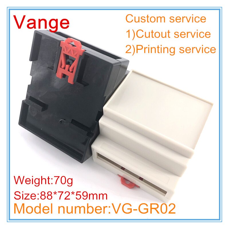 2pcs/lot good ABS mold made plastic junction box diy 88*72*59mm for Din rail project