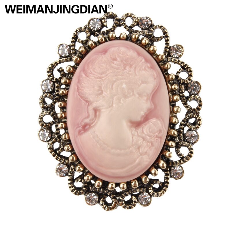 Weimanjingdian Fabriek Directe Verkoop Vintage Queen 'S Cameo Broche Pins Vrouwen Ornament Sieraden