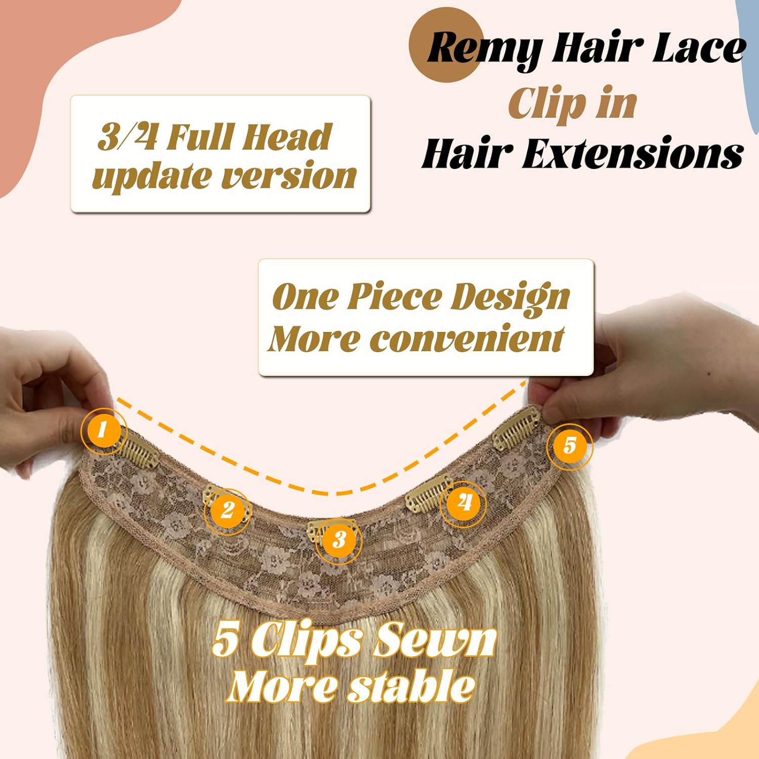 Resalte # 8/613 Clip recto en extensiones de cabello 100% cabello humano una pieza 5 Clips en extensiones de cabello humano 100 g/set cabeza completa