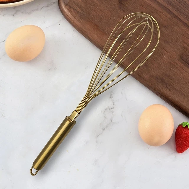 1Pcs Gold Edelstahl Schneebesen Hand Schneebesen Ei Mixer Backen Kuchen Werkzeug Backen Set Hause Ei Werkzeuge Küche zubehör für Ei: Rot