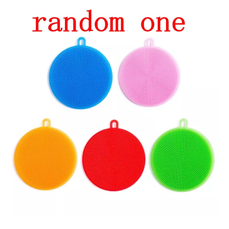 Cepillo de silicona para limpieza de cocina, cepillo de silicona suave para lavar platos, ollas, cuencos, frutas y verduras, 1 unidad: Random One