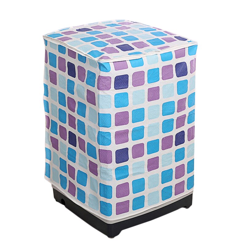 Home Washing Machine Dust Covers Protector Coat Case Storage Organization Accessories Plaid Floral Print Portable Machine Cover
