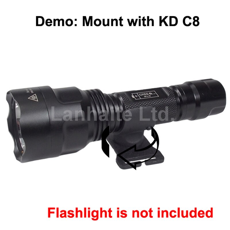 KRK 360 degree Adjustable Flashlight Mount - Black (1 pc)