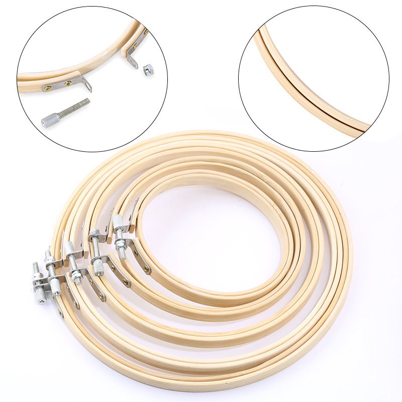 5 sizes Wooden Embroidery shed circle Cross-Stitch Frame Hoop Circle Jewelry Making DIY hand Craft Sewing Needwork Tool 5pcs/lot