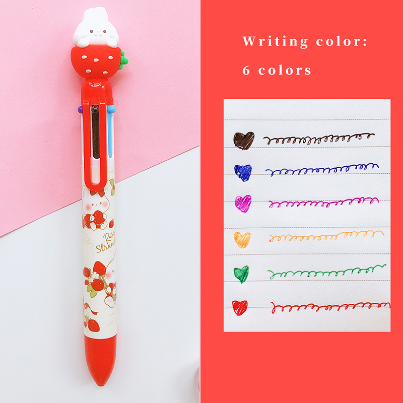 6/10 Colors Ballpoint Pen Cartoon Love 0.5mm Colorful Ink Gel Pens Silicone Kawaii Pens School Office Supplies Korean Stationery: Clear