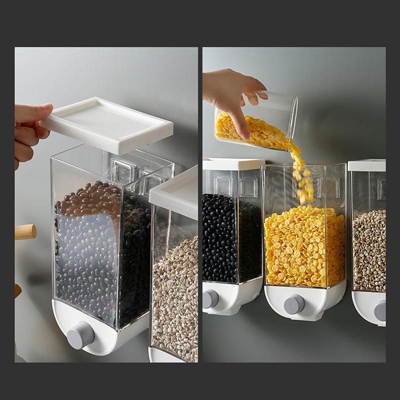 Korn opbevaringsboks 1000/1500 ml vægmonteret korn mad opbevaringsbeholder køkken korn ris bønne forseglet dåse havregryn dispenser