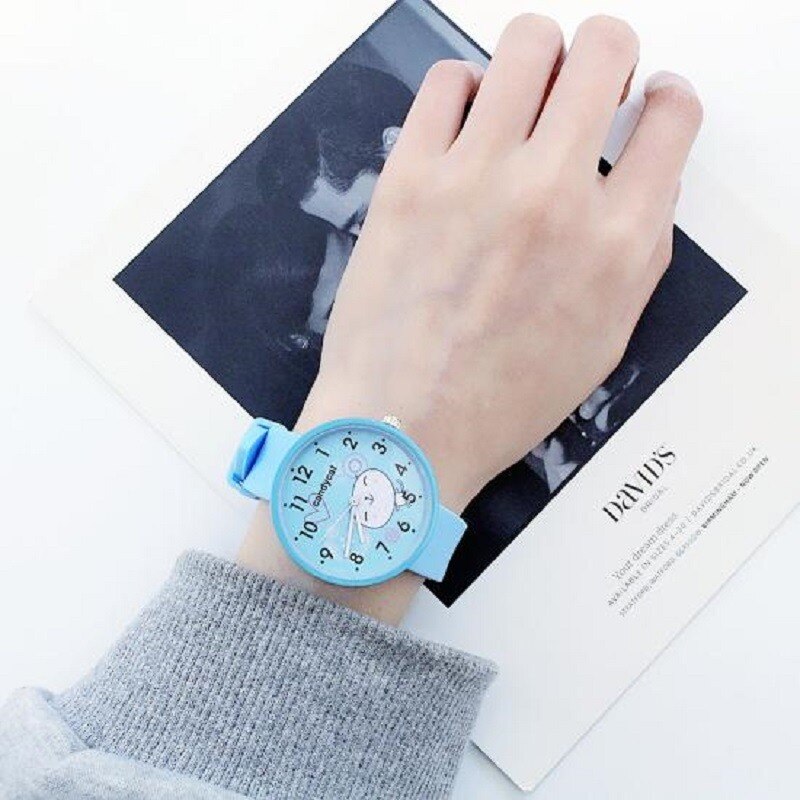 style watch women watches pink student watch simple candy silicone strap relogio feminino