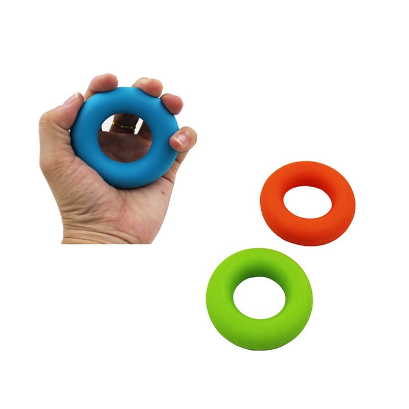 Strength Finger Hand Grip Muscle Power Training Squeeze Toy Rubber Ring Exerciser Silicone Palm Circle Fitness Stress Relief Toy