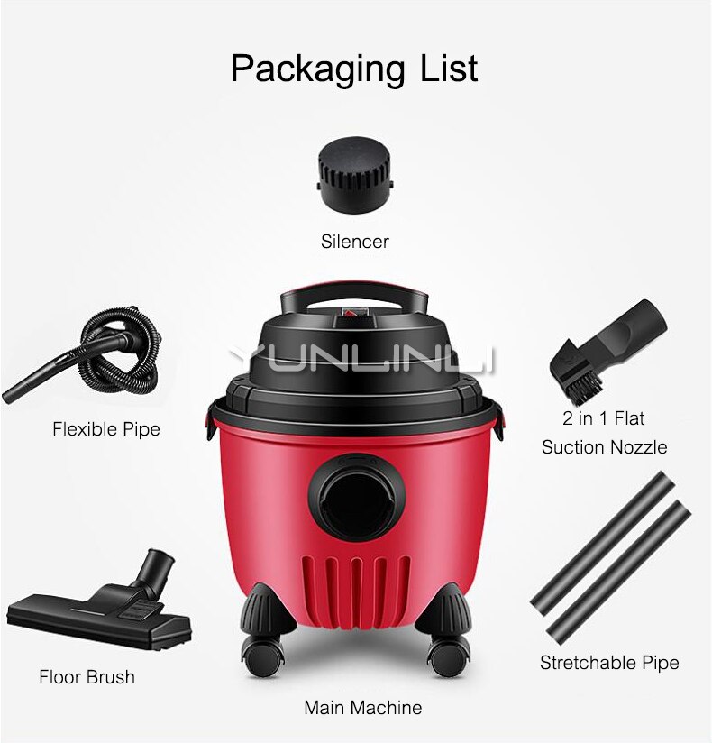 Household Vacuum Cleaner Dry Wet Washing Blowing Cleaner Three Bucket Vacuum Cleaner Mute Commercial Vacuum Cleaner