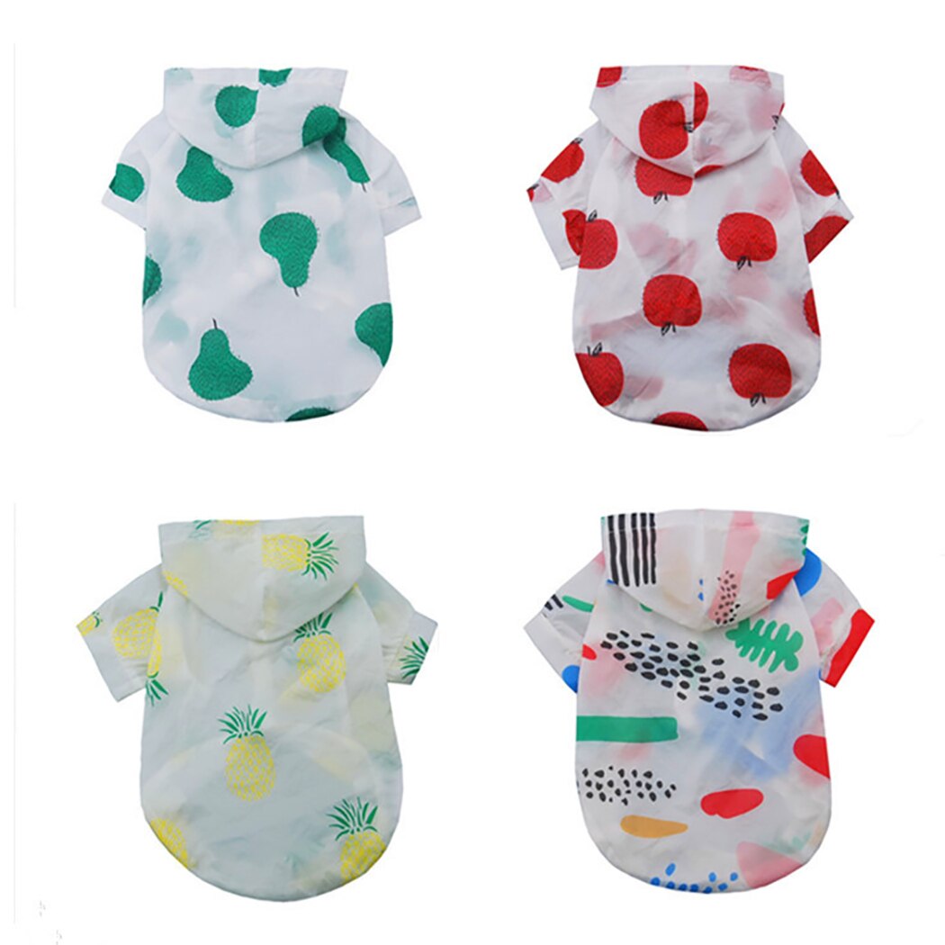 Hond Zon Overhemd Cartoon Fruit Afdrukken Siamese Zon Licht Jas Zomer Hond Kleding Zon Beschermen Kleding Voor Honden Puppy