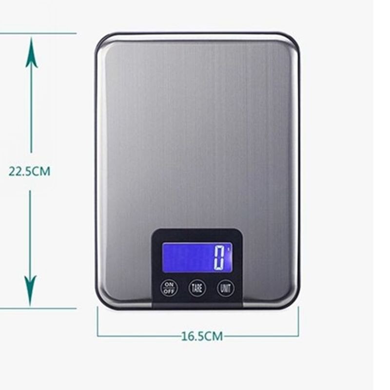 5000g * 1g Digitale Keukenweegschaal 5 KG x 1g Grote Slim Rvs Voedsel Dieet Gewicht elektronische Weegschalen Touch Knop Koken Gereedschap