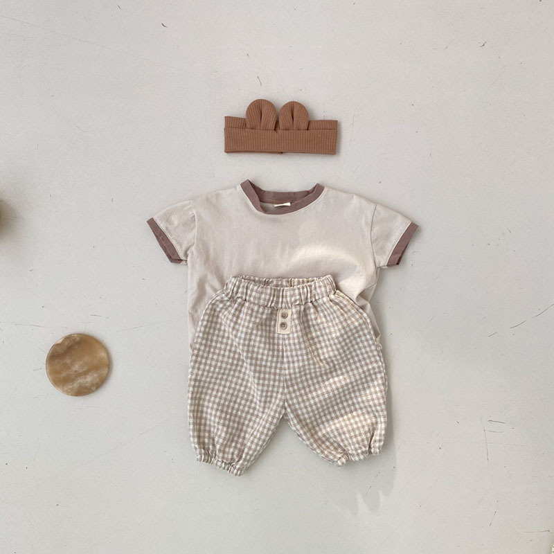 Koodykids 2022 Baby Girls Boys pantaloni estivi Toddler Girls Boys pantaloni scozzesi Casual Spring Boys Girls Pnats 6M-3T