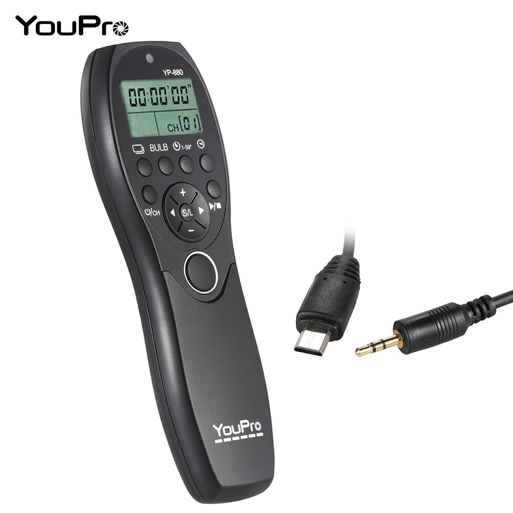 Youpro yp-880 s2 câmera wired obturador controle remoto temporizador lcd exibição para sony a58 a7r a7 a7ii a7rii a7sii a7s ect DSLR