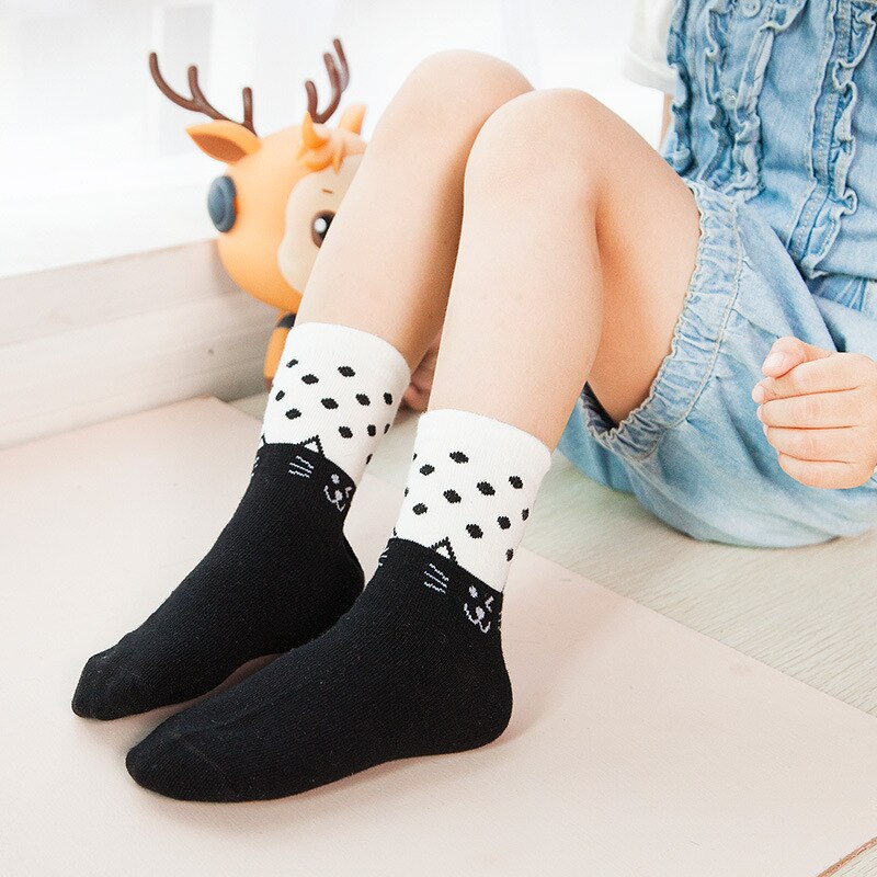 Children's Cotton Cartoon Socks - 1-12 Years - Spring/Autumn Wear - Unisex