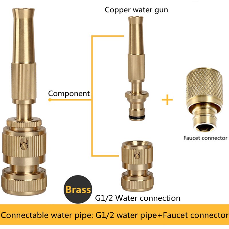 Alargador de aleación de Zinc tallado para montaje en pared, adaptador de grifo de riego, Grifo para jardín antiguo: G1-2 Tip and Adapter