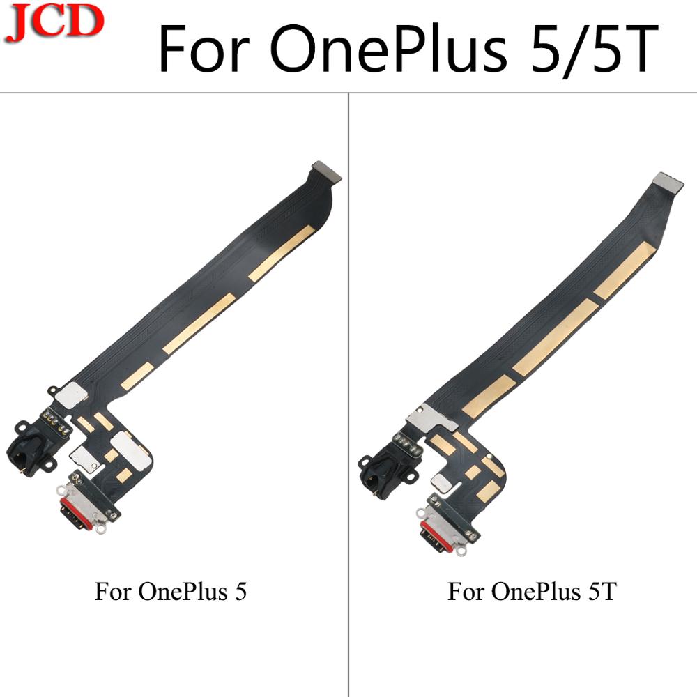 JCD Voor OnePlus 5 Een Plus 5 5 T Type C Usb-poort Opladen Dock Connector Flex kabel Vervanging Vergadering Onderdelen