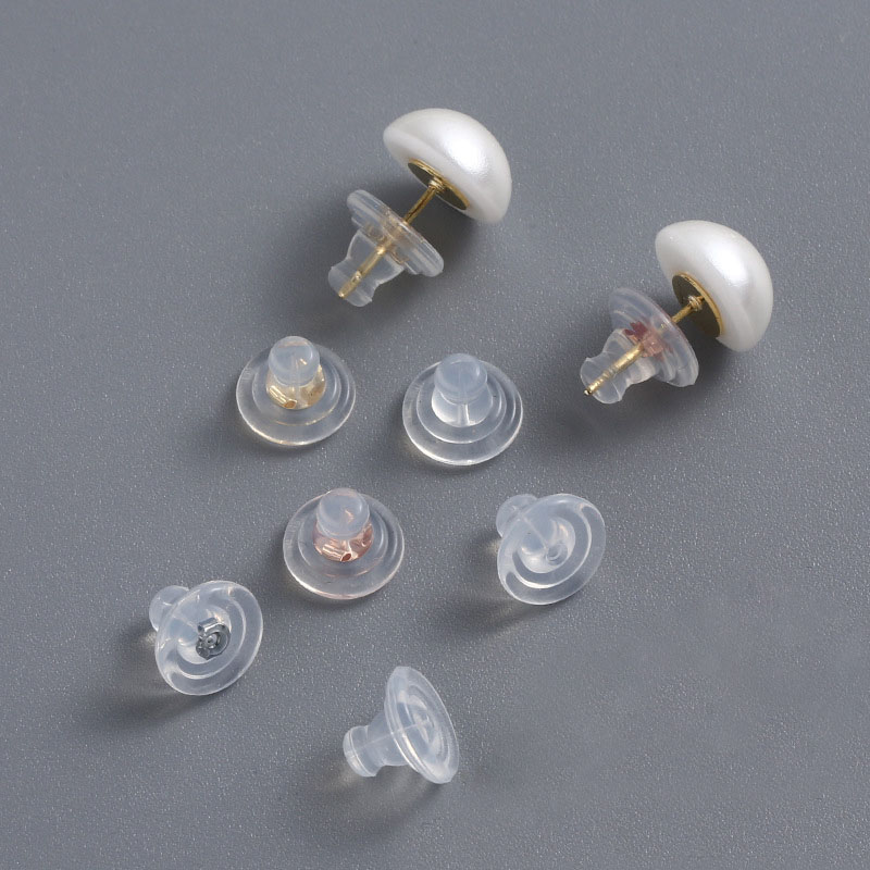 Tapones de silicona de para pendientes, Tapones Redondos para los oídos, tapas bloqueadas, mangas para pendientes, accesorios para la fabricación de joyas, 10 Uds.