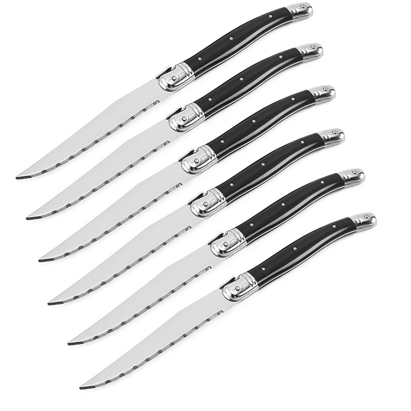 9 tommers laguiole stil biff kniver sett med tre håndtak middag kniv biff middag bestikk bestikk sett