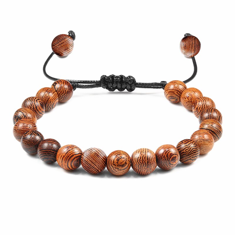 Bøn armbånd naturligt træ perler rosenkrans meditation buddha armbånd armbånd til mænd kvinder yoga healing balance smykker: Stil 2