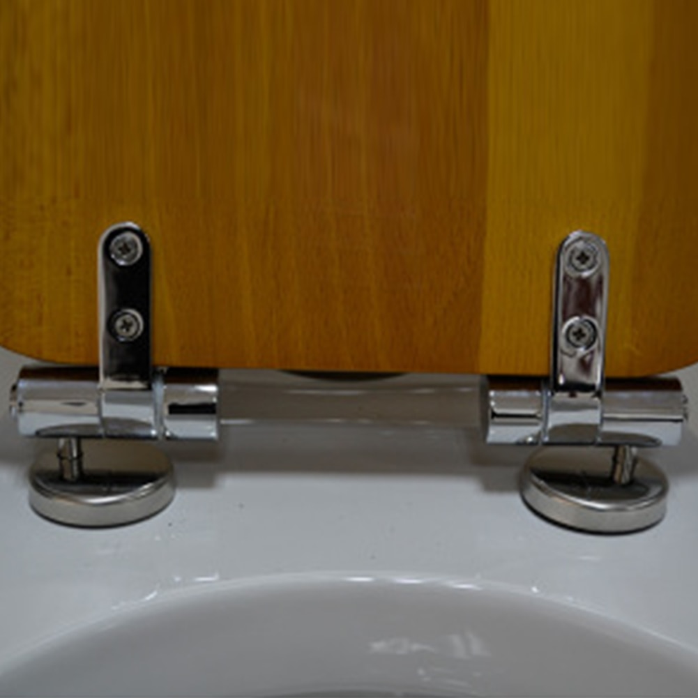 Universal justerbart par udskiftning krom toiletsæde hængsel sæt med beslag et par krom effekt toiletsæde hængsler