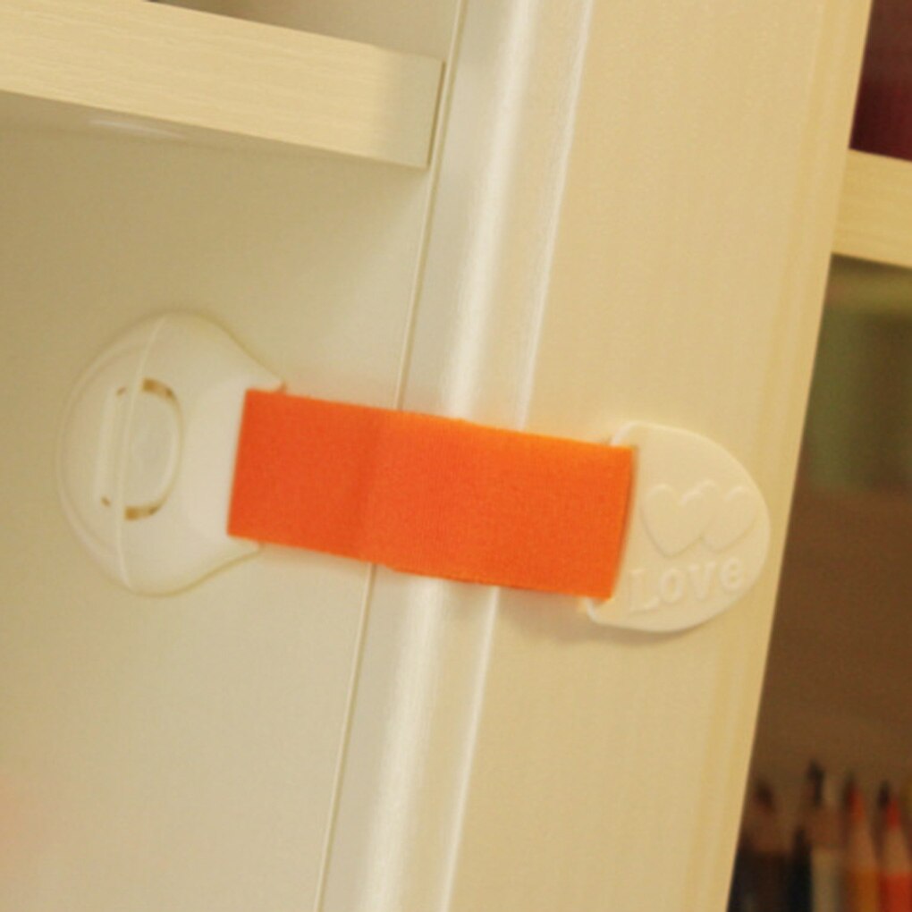 10pcs Child Protection Lock Color Nylon Webbing Multifunctional Adjustable Hook And Loop Cabinet Drawer Safety Lock Household