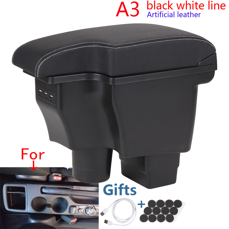 Reposabrazos para MAZDA CX-3, reequipamiento para Mazda 2 Skyactiv versión cx3, caja de almacenamiento para reposabrazos de coche, accesorios para coche, detalles interiores USB: Gris