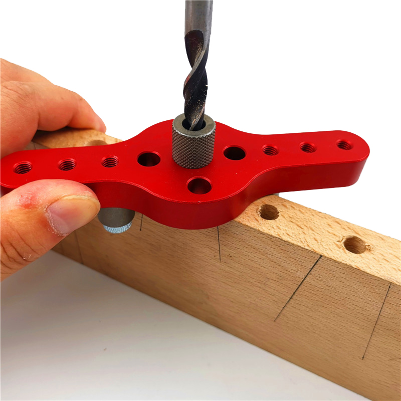 2-10mm -legering vertikal lomme hull jigg trebearbeiding boring locator tre dowelling selvsentrerende boreguide sett hullstanser