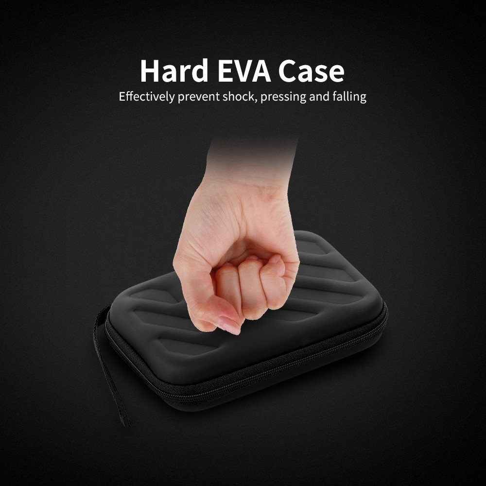 2.5" HDD Case Protect Bag External Hard Drive Disk Case Shockproof EVA Case Mesh Pocket Carrying Case for Office Use