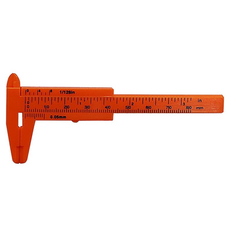 0-80mm/0-150mm 0.5 millimetri nonio Pinza Doppio Bilancia Plastica nonio calibro Misura Studente mini Strumento Righello nonio calibro #2: arancia