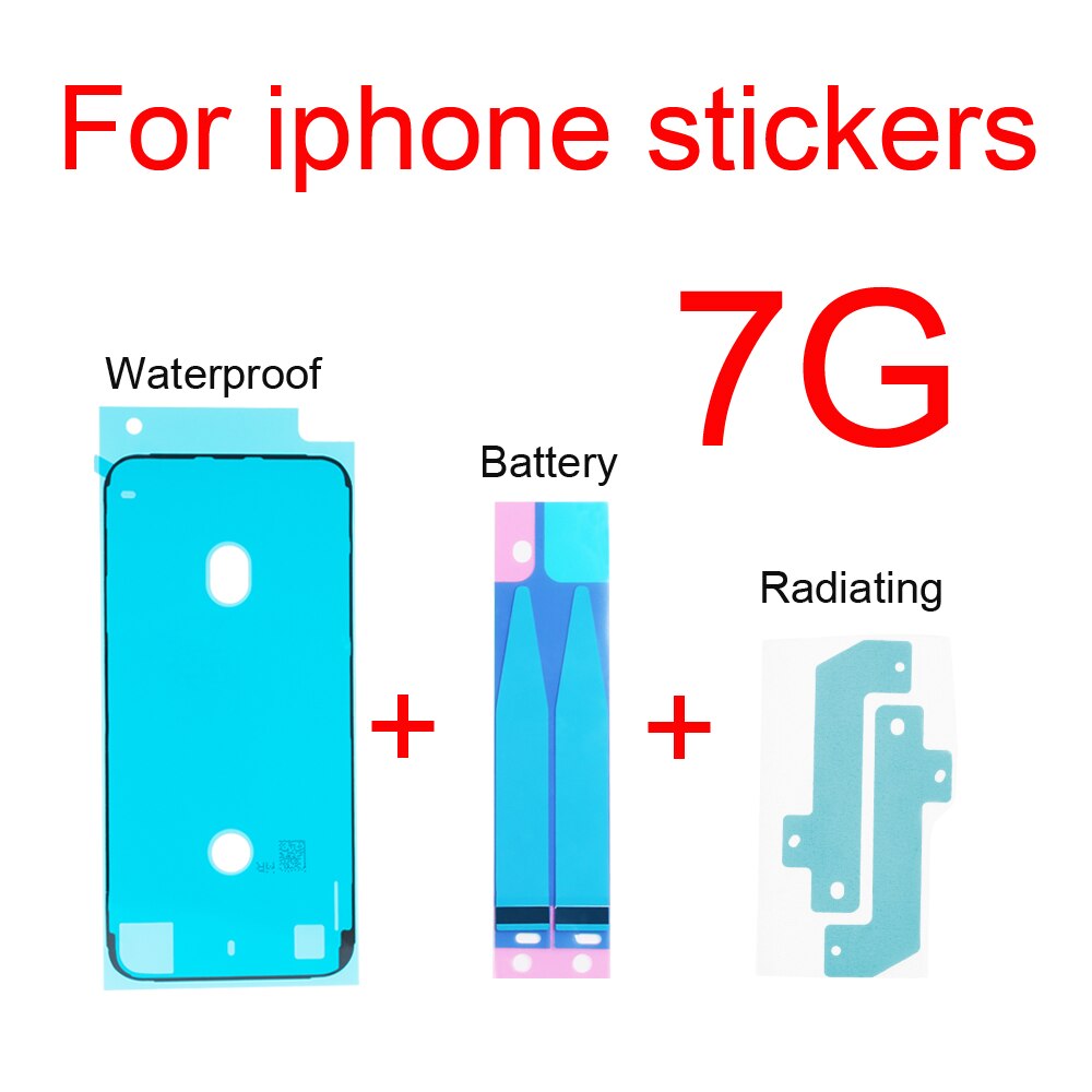 Ett set batteri + vattentätt + utstrålande klistermärken för iphone 6s 7 8 4.7 "& 6s 7 8 plus 5.5 " limreservdelar