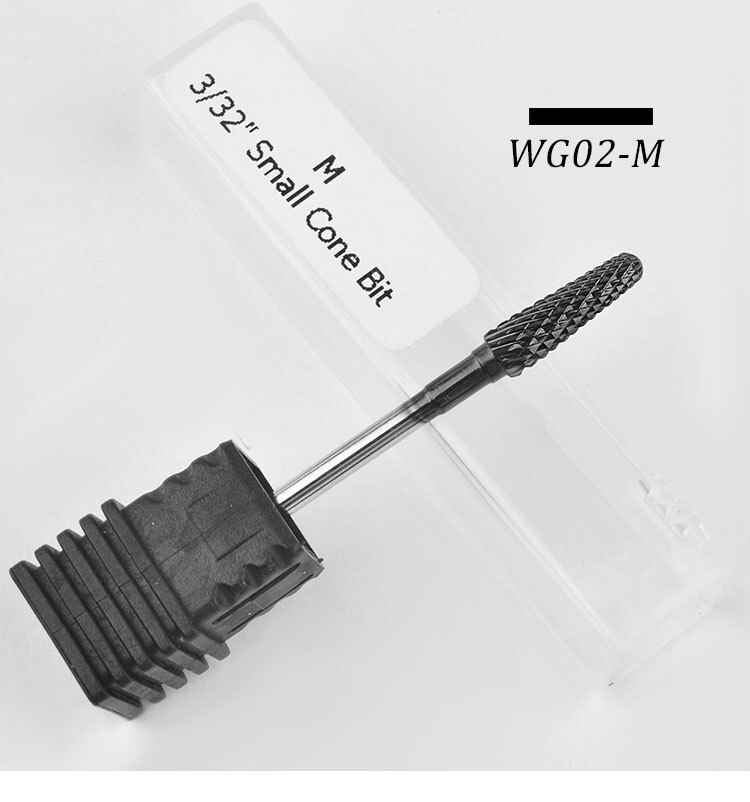 Tungsten Carbide Nail Drill Bit 3/32 "Zwart Titanium Coated Burr Bits voor Manicure Boor Accessoires Nail Art tool: WG02-M