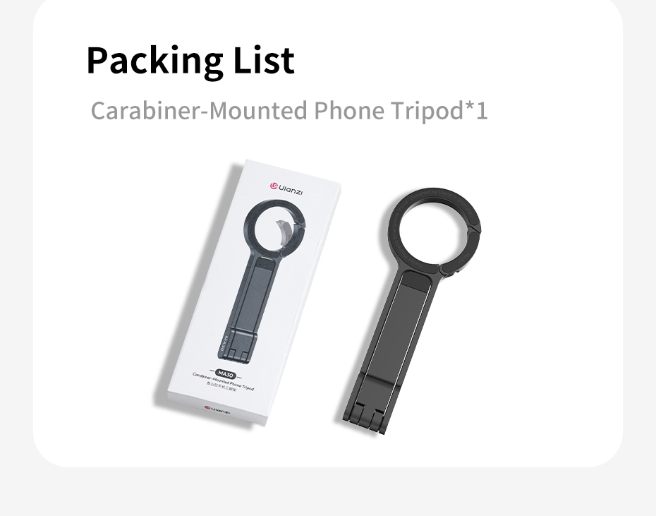 Ulanzi MA30 Carabiner-Mounted Phone Tripod (Orange
