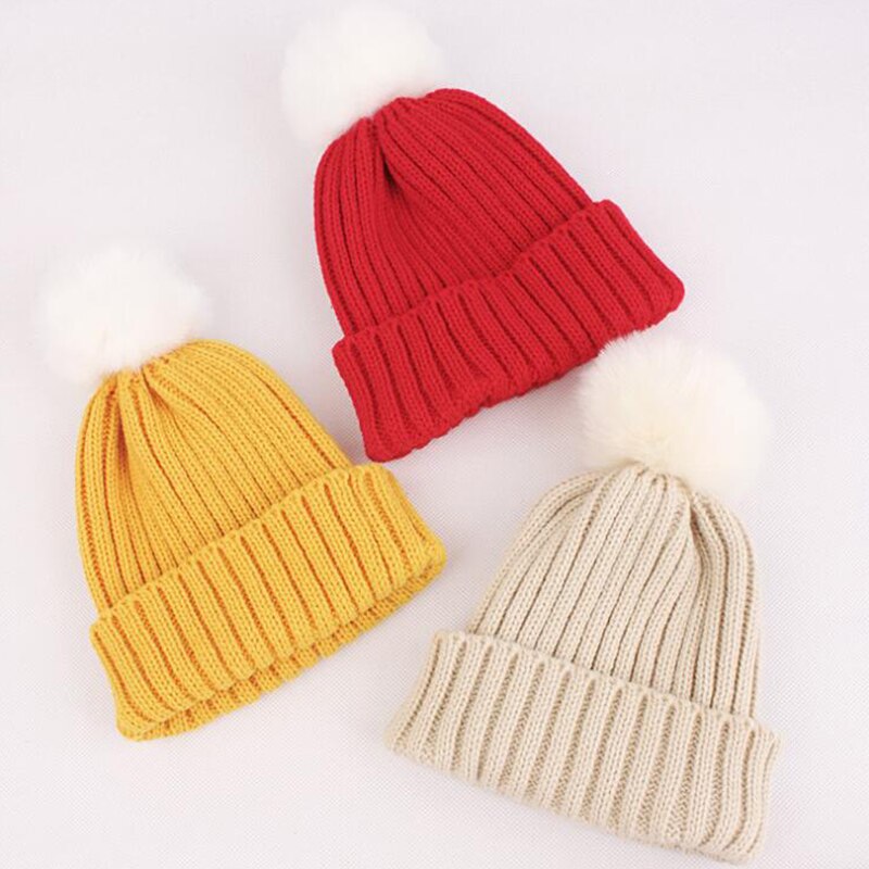 Pompon baby muts winter gebreide kinder baby meisjes muts warme zachte kinderen peuter meisjes muts muts casquette enfant