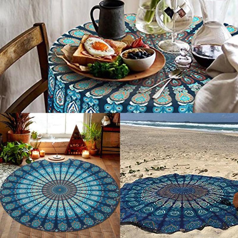 Strand Mat Ronde Chiffon Picknick Deken Waterdicht Outdoor Camping Tapijt Tafelkleed Cover Boho Sjaal Multifunctionele Decor Mat
