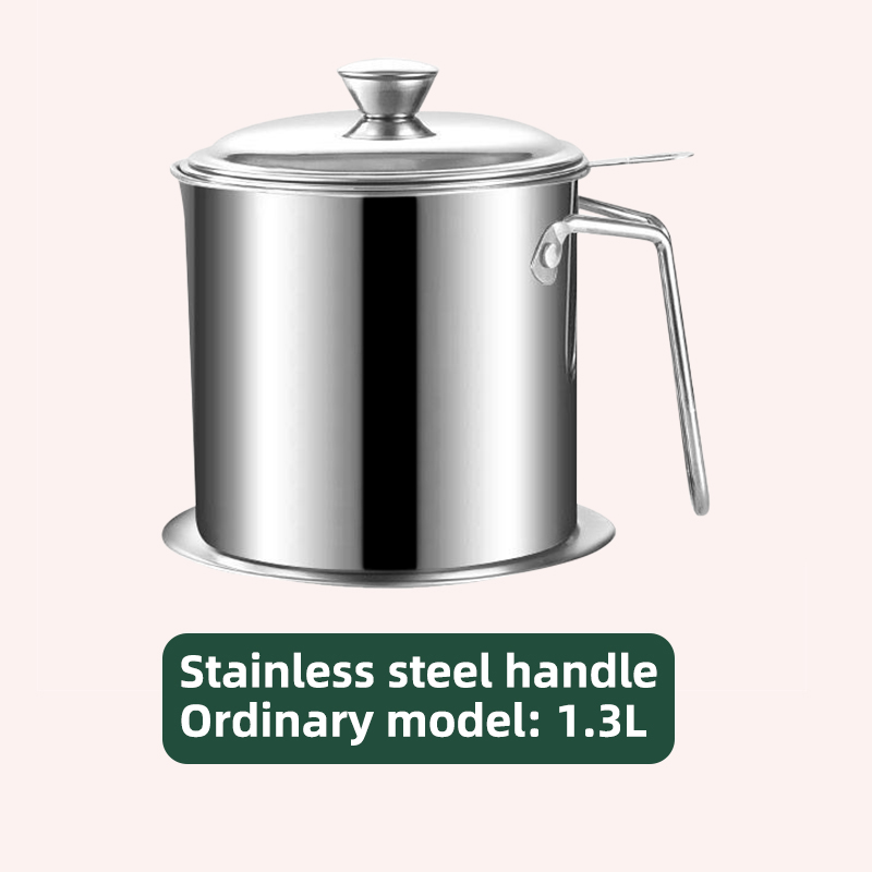 Colador de aceite de acero inoxidable, recipiente para olla, jarra, lata de almacenamiento con filtro, olla de aceite de cocina para utensilios domésticos de cocina: Verde claro
