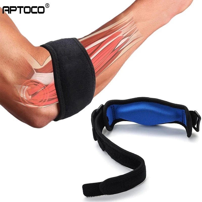 Aptoco Verstelbare Veiligheid Nylon Elastische Elbow Brace Mouwen Elleboog Pads Voor Absorberen Zweet Elleboog Bescherming Pijn Syndroom Brace