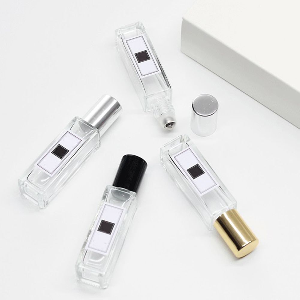 Mini Glazen Parfumflesjes Lege Cosmetische Essentiële Olie Container Draagbare Reizen Essentiële Olie Flessen met Stalen Bal Roller