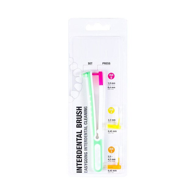 Wingbrush Way To Floss Your Teeth Interdental Cleaning Interdental Brushes Starter Set (1 holder + 3 brushes): A