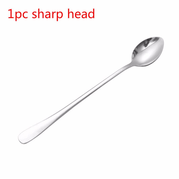 Rvs Lange Koffie Lepels Britse Stijl Dessert Ijscoupe Lepels Voor Cake Snoep Afternoon Thee Snacks Bestek: sharp head