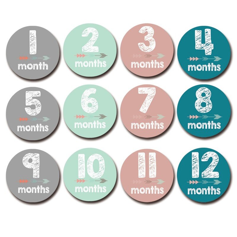 Month Sticker Card Newborn Baby Photography Milestone Photo Card Prop Number Tool Child Memorial Milestone Photo Month