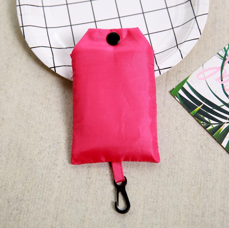 Shopping Bag Solid Color Eco-friendly Folding Reusable Portable Shoulder Handbag Polyester for Travel Grocery: Lavender