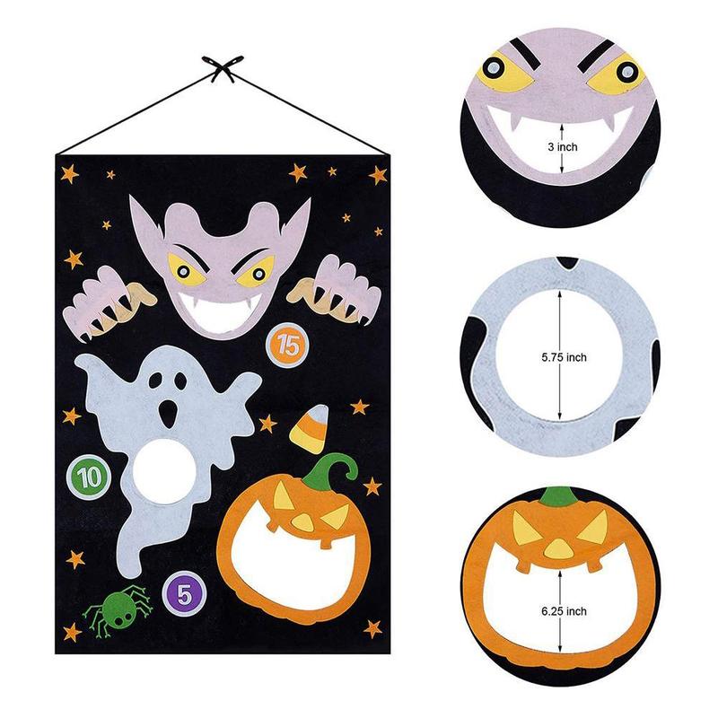 Halloween Outdoor Games 1 Pc Vampire Felt Banner With 3 Pcs Bean Bags Throwing Game Hanging Non-woven Toys