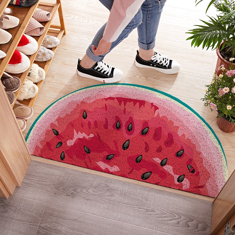 Paillasson d'entrée en PVC 3D imprimé citron, tapis de porte anti-poussière, intérieur et extérieur, pour cuisine, antidérapant, pour sol de bain