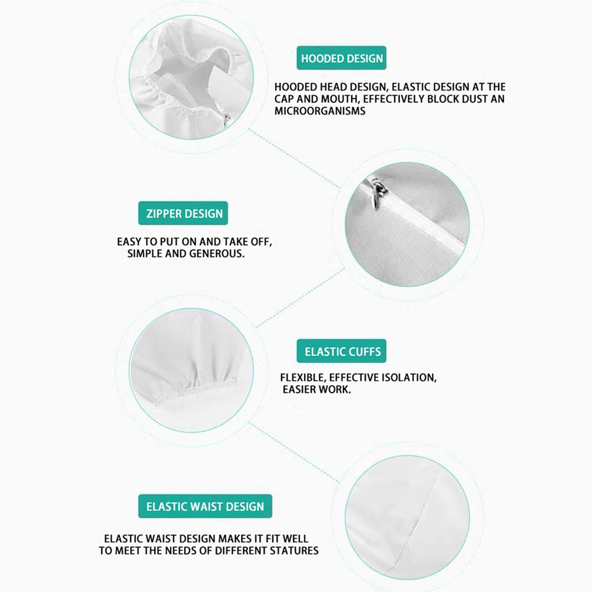 Reusable Disposable Waterproof Oil-Resistant Protective Coverall for Spary Painting Decorating Clothes Overall Suit Workwear