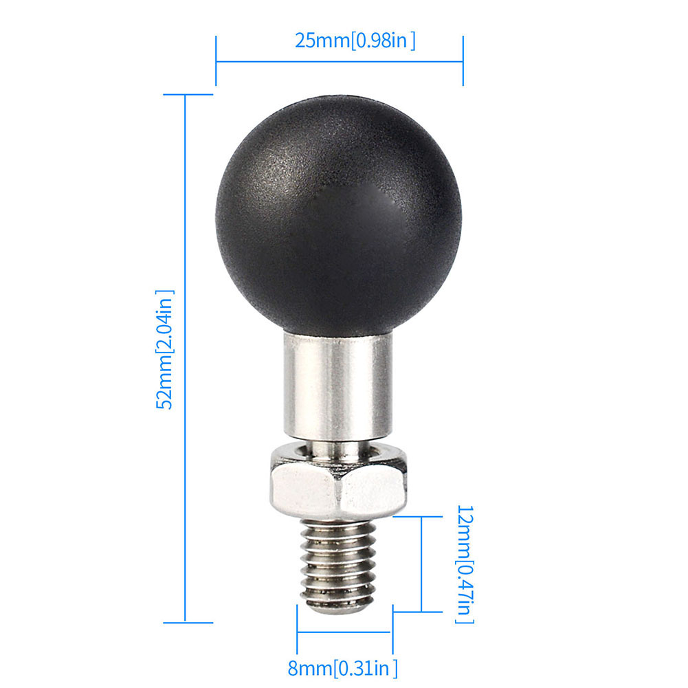 Ball Kopf Adapter M8 M10 Gewinde Schraube für RAM montieren Motorrad Lenker Basis U Bolzen Fahrrad Reiten Aktion Kamera Teile: M8
