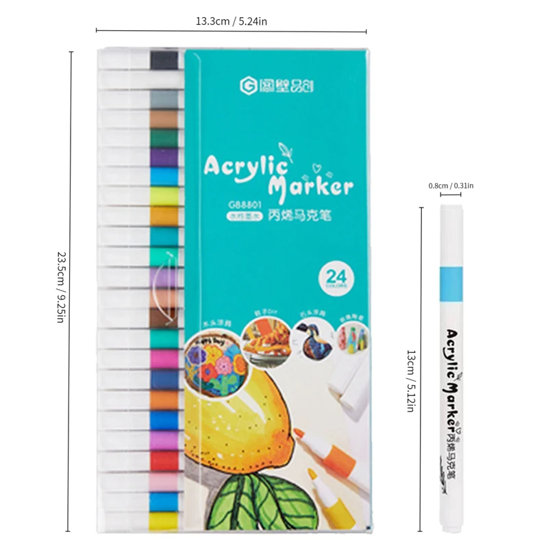 12-80 Colors Acrylic Marker Rock Painting Set for Kids Stone Paint Pens Set Ceramic Glass Wood Manga Art School Supplies: Sky blue